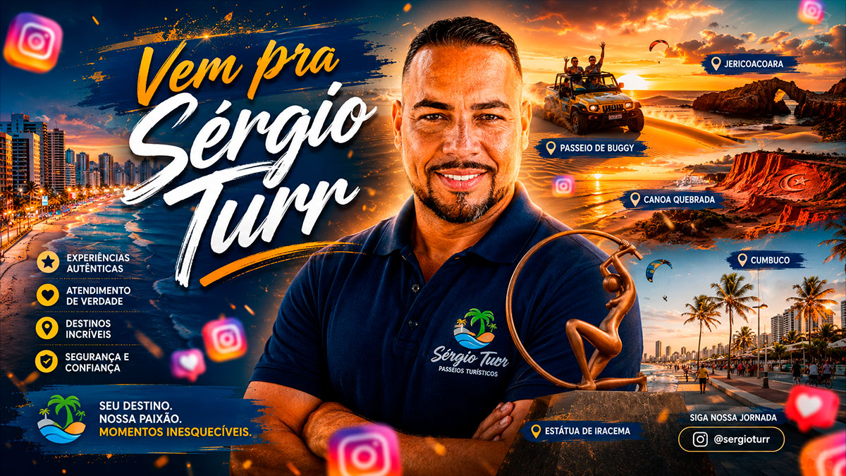 Página inicial do site da Sérgio Turr com os passeios em Fortaleza e no Ceará